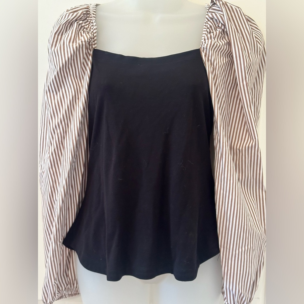 Anthropologie.  Striped, puffy sleeves -  Women's Top.  Size M.